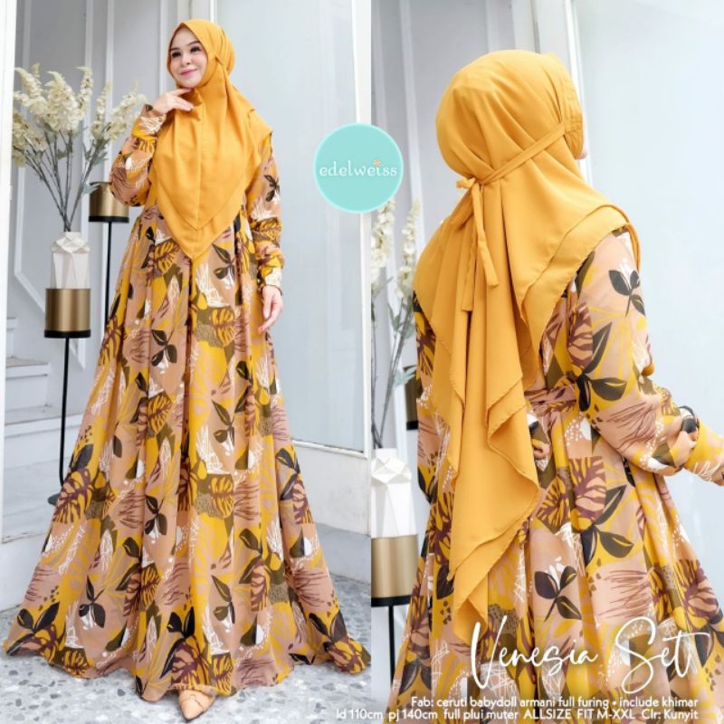 Venesia set dress syari ori edelweis