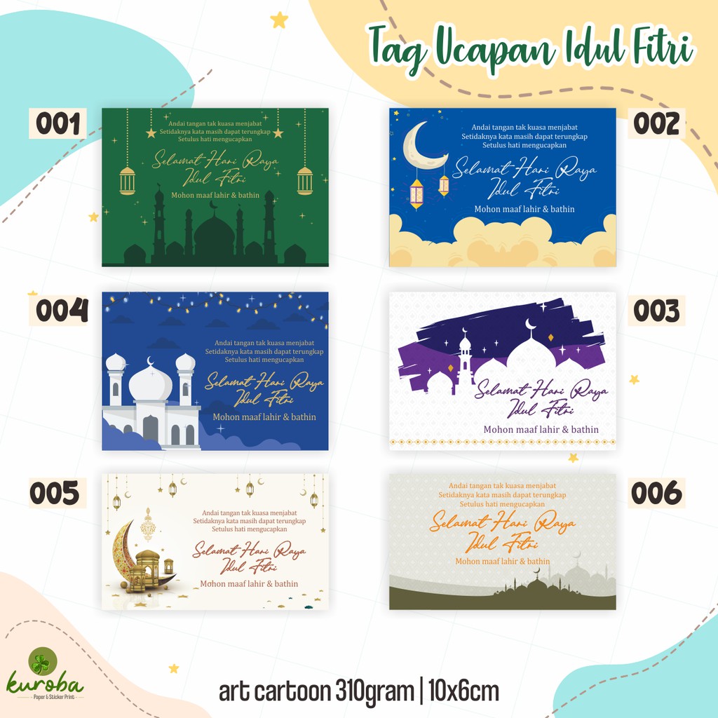 

ucapan tag label idul fitri 10x6cm murah