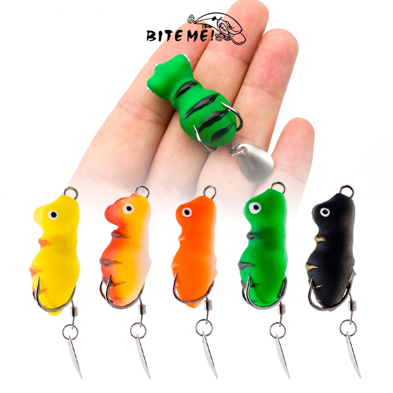 Umpan Pancing Soft Bait Bentuk Katak Mata 3D 5 Warna Ukuran 4cm / 5g