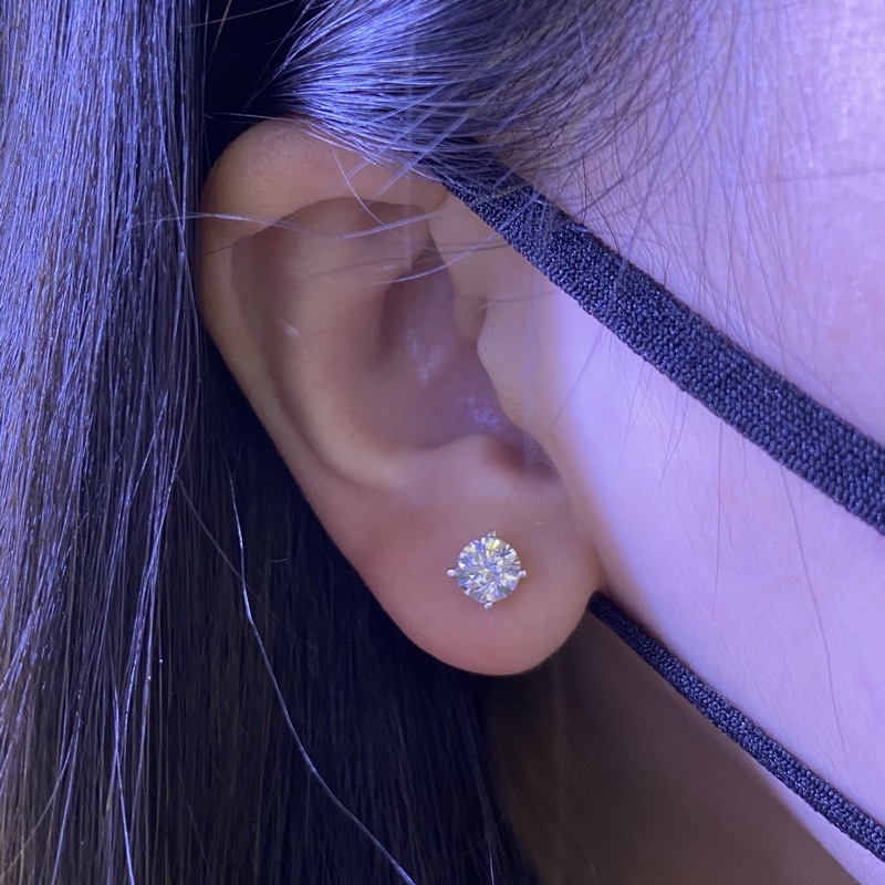 giwang soliter mas putih kadar 750 asli emas