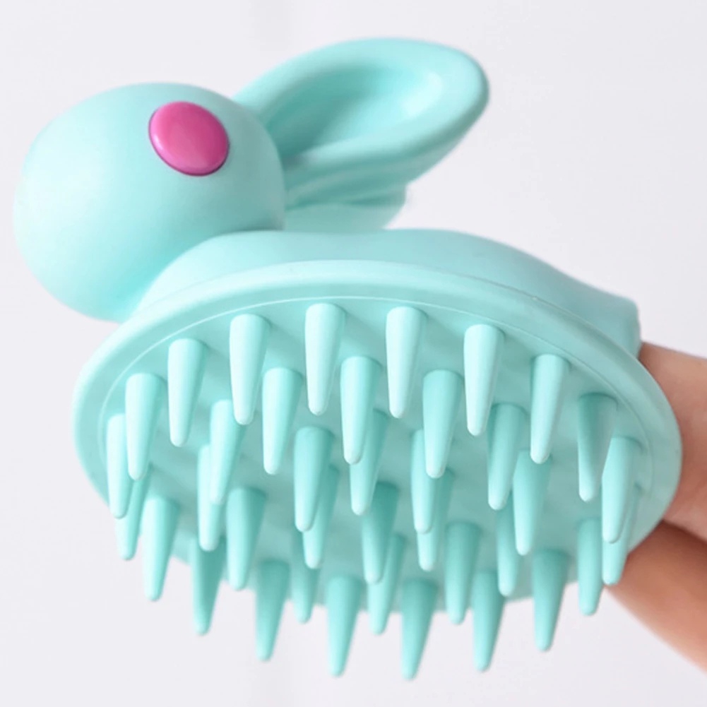 1Pc Cute Rabbit Silicone Baby Spa Scalp Massage Brush