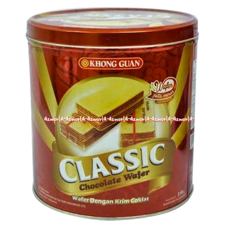 

Khong Guan Classic 310gr Chocolate Wafer Dengan Krim Coklat Waffer Nisin Kaleng Khonguan Kong Guan Klasik Kemasan Kaleng Waffer Cokelat Konguan Tin Merah