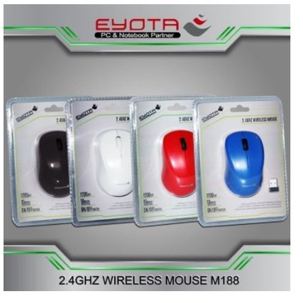 Mouse eyota wireless 2.4ghz optical 1200dpi switch on-off for pc laptop mac office gaming m188 m-188