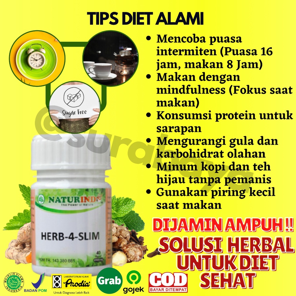 Obat Diet Ampuh Obat Pelangsing Alami BPOM MUI HALAL Slim HERB 4 SLIM Obat Pelangsing Obat Diet Herbal Obat Herbal Penurun Berat Badan PELANGSING BADAN OBAT DIET HERBAL PELUNTUR LEMAK PENGECIL PERUT BUNCIT Herb 4 Slim Naturindo Surabaya-4