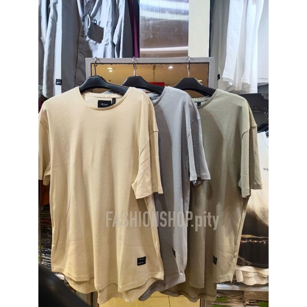 [100% ORIGINAL] KAOS PRIA OVERSIZE POLOS GREENLIGHT TEKSTUR GARIS WARNA CREAM,ABU,HIJAU