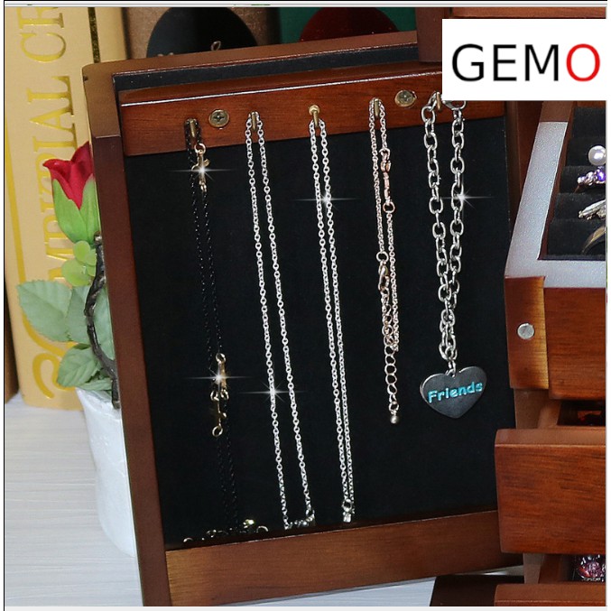 Rak Kotak Kayu Perhiasan, Jewerly Box Cincin, Kosmetik, Gelang Anting Tempat Seserahan Nikah Murah