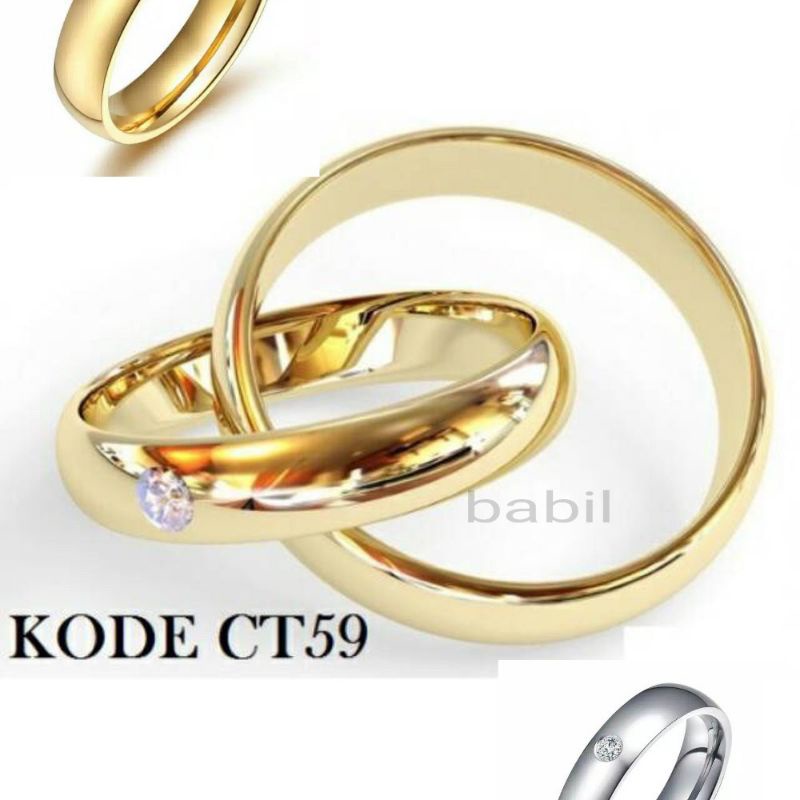 CINCIN xuping polos permata satu cincin anti karat tidak luntur cincin kilau mas