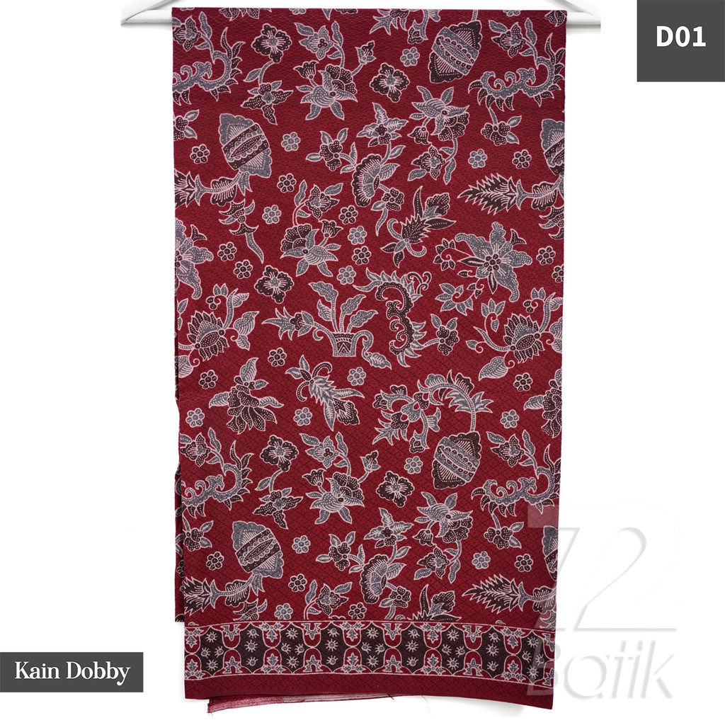 KAIN BATIK PREMIUM Dobby Motif Kembang Asri Warna Merah Abang Dolbi Dobi Doby 722875 Cap 72 Jarik Jarit Samping Kebat Panjang Batik Dobby Modern Premium Bahan Seragam Batik Pernikahan Kantor Keluarga Murah Kamen Jadi Batik Bali Lembaran