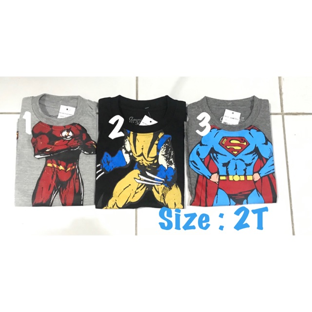 Kaos anak laki 1 tahun super hero amigos baju branded sisa eksport