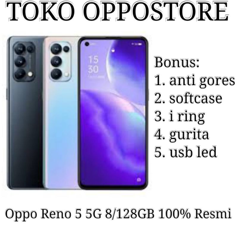 Oppo Reno 5 5G 8/128GB Garansi Resmi OPPO INDONESIA