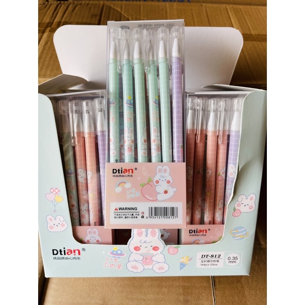 

pen gel motif peach rabbit isi 12