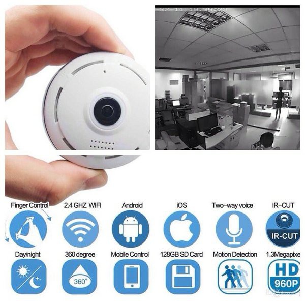 ip cam 360 derajat smartcam cctv wifi vr cam fisheye 3d paranomic