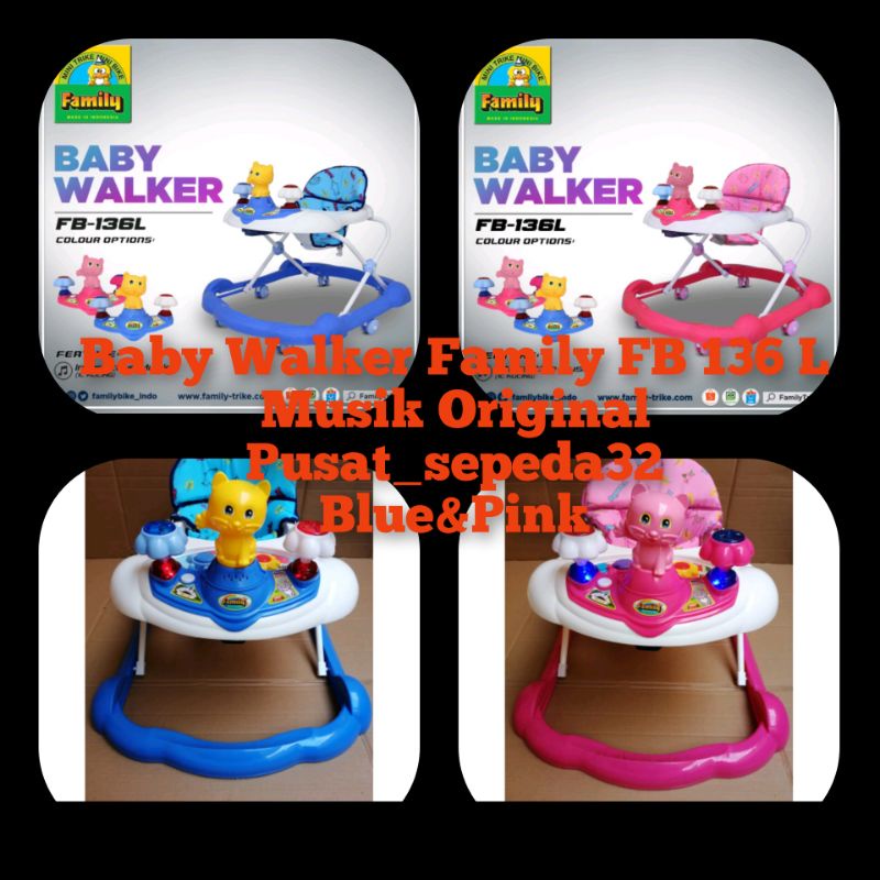 Baby  Walker Family FB 136 L Musik pink dan biru