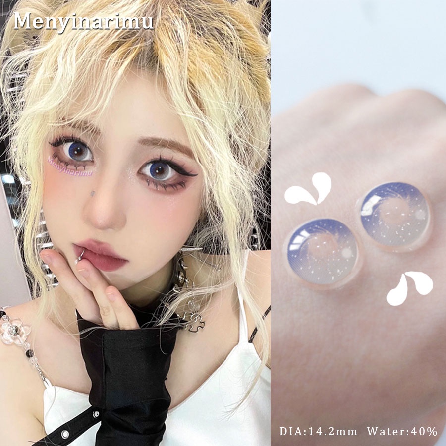 【COD】GALAXY softlens gray lensa kontak 14.0-14.5mm mata soflen pink normal softlens soflens korea