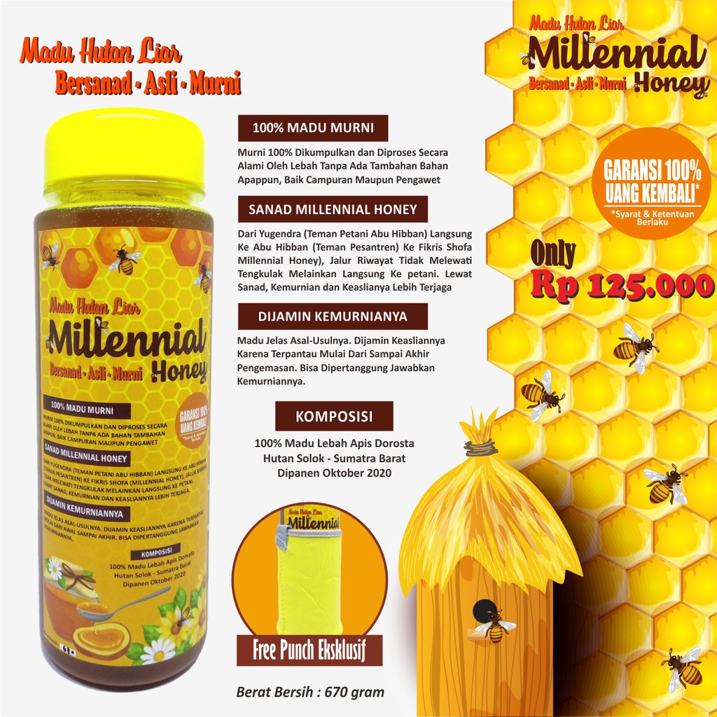 

Madu Asi Hutan Liar Sumatra Barat "Solok" / MILLENNIAL HONEY 670gr / Garansi Uang Kembali 100%