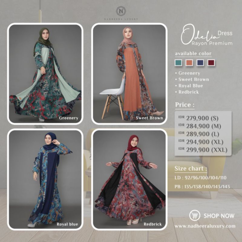 ODELIA DRESS TERNEW ✔️ COD ✔️ GAMIS TERBARU OUTFIT MERAYAKAN IDUL ADHA ORI NADHEERA LUXURY