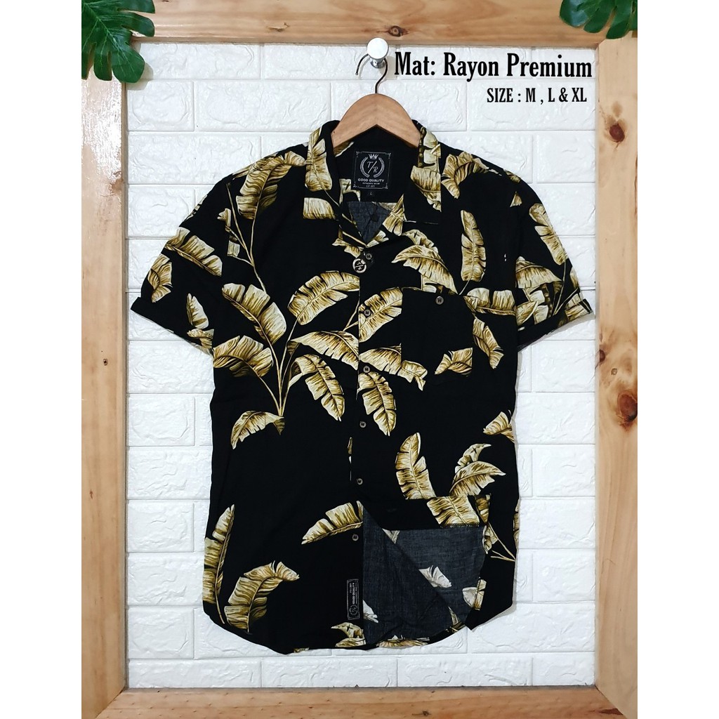  Kemeja  motif  pria  premium cowok  lengan pendek putih formal 