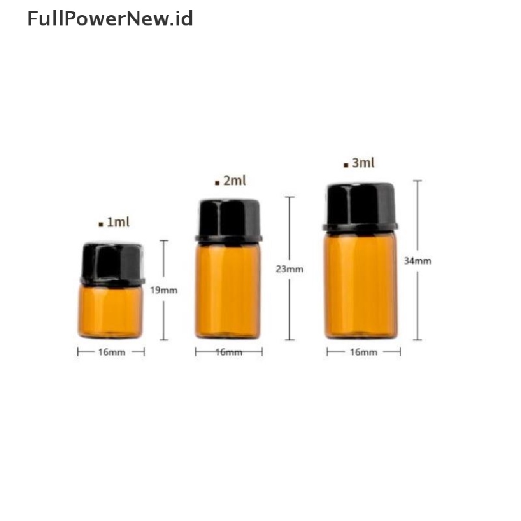 (Full) 100pcs Botol Kaca Amber 1-3ml Untuk Sample Dram