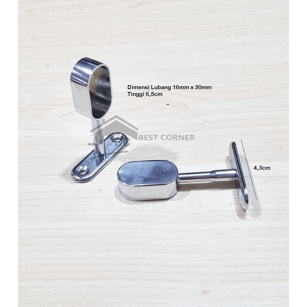 Bracket Samping PIpa Oval / bracket gayung pipa oval / Dop pipa oval