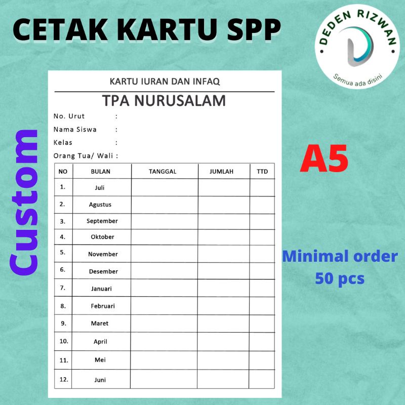 

CETAK KARTU IURAN/SPP/INFAQ/PAKET