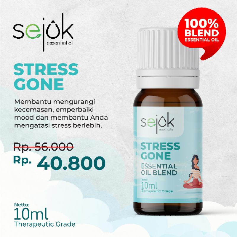 Sejuk Stress Gone Essential Oil Blend / Minyak Aromaterapi Pure 100% - 10 ml