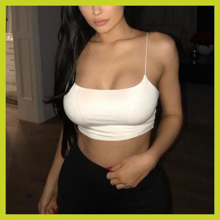 KYLIE BRALETTE TANKTOP CROPTOP TALI SPAGHETTI TANK TOP MURAH BRA SEKSI - PUTIH