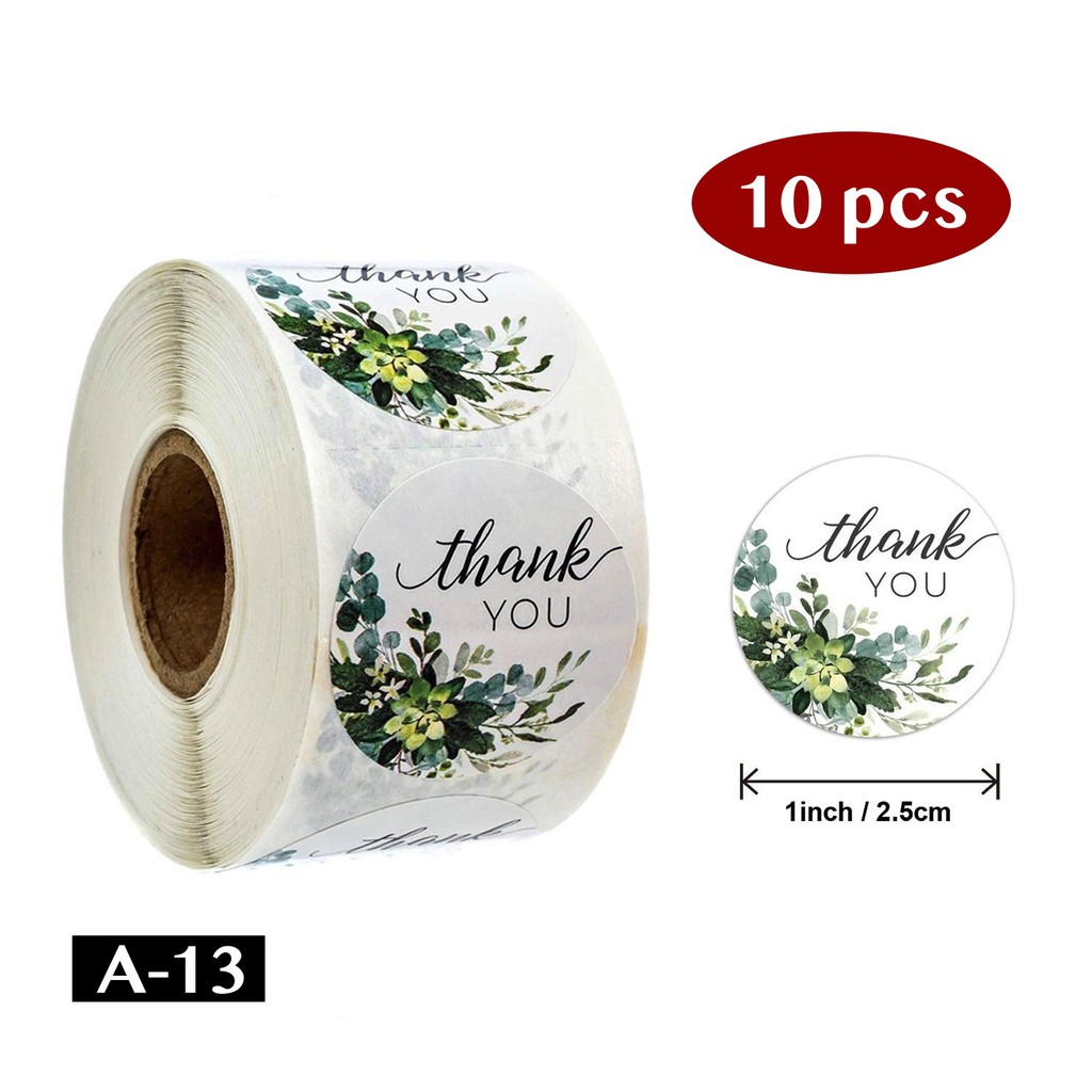 AliMaMa - STIKER THANK YOU 10 PCS - Sticker Terima Kasih Segel Olshop Online Shop Packaging Packing Souvenir Suvenir Import Murah Medan-A-13