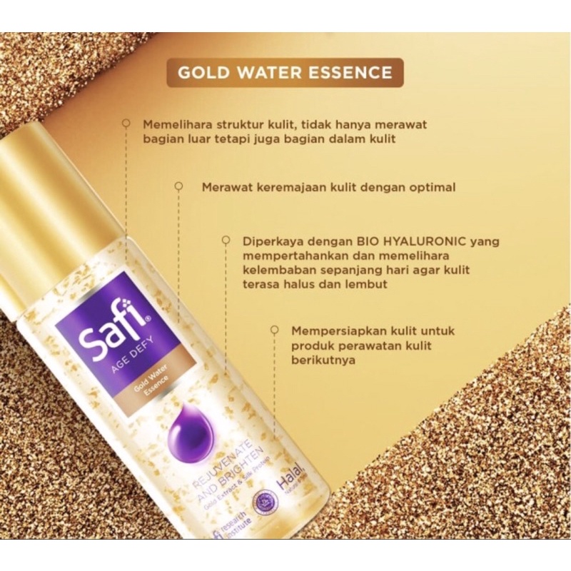 Safi age defy gold water essence ( meremajakan kulit wajah )