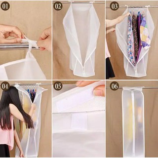 Cover Baju Gantung Bahan PEVA Muat Banyak Anti Air Cover Baju Gantung Bahan PEVA Muat Banyak Anti Air