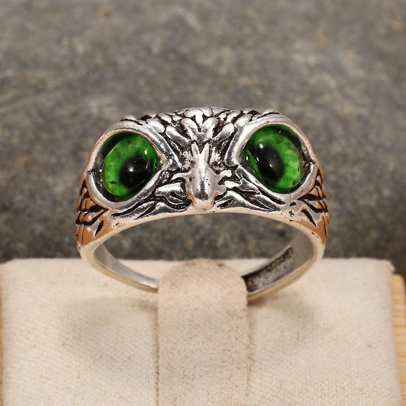 Retro Simple Adjustable Demon Eye Owl Rings For Women And Men / Multicolor Hip Hop Animal Finger Ring