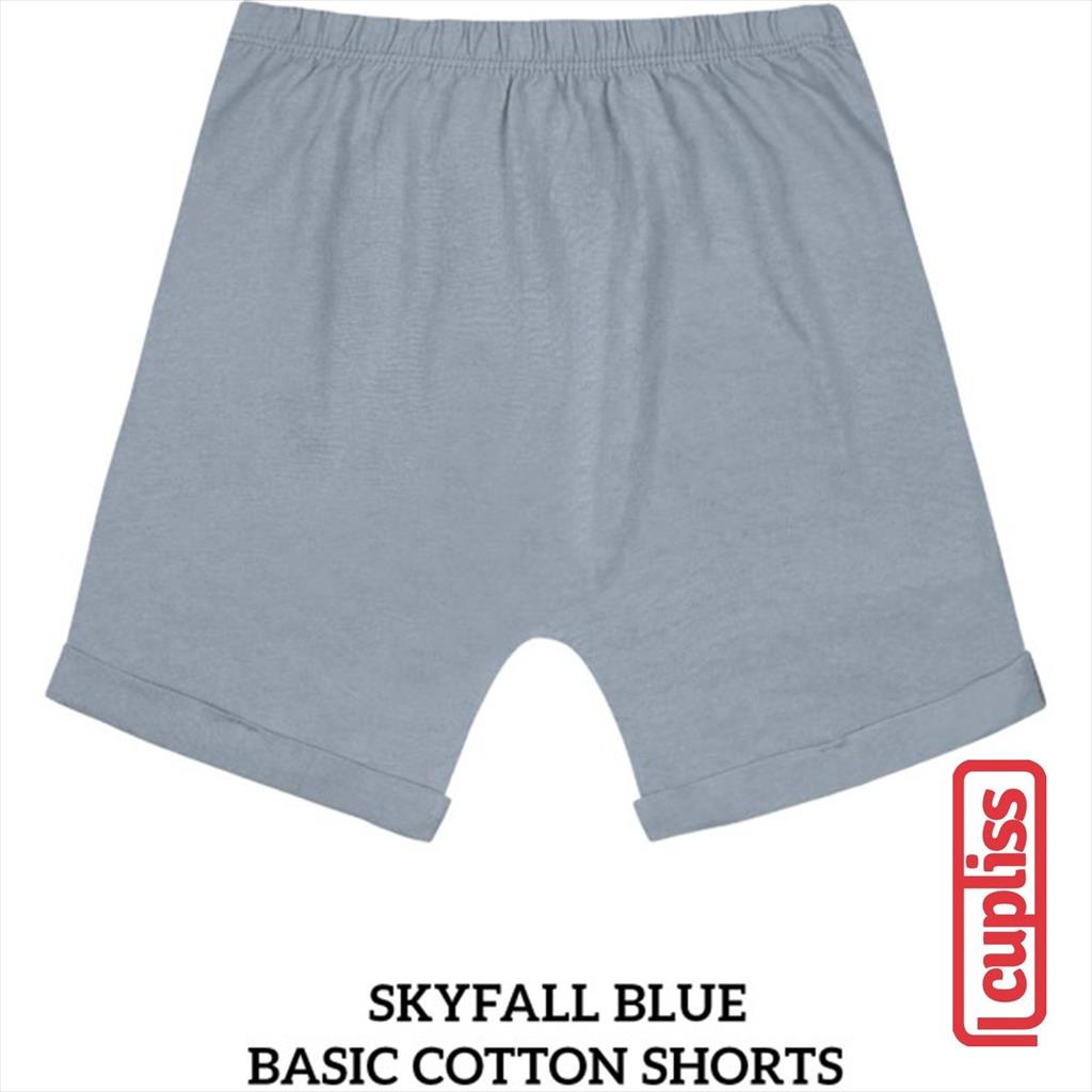 Skyfall Blue Little Palmerhaus Basic Cotton Shorts Celana Anak