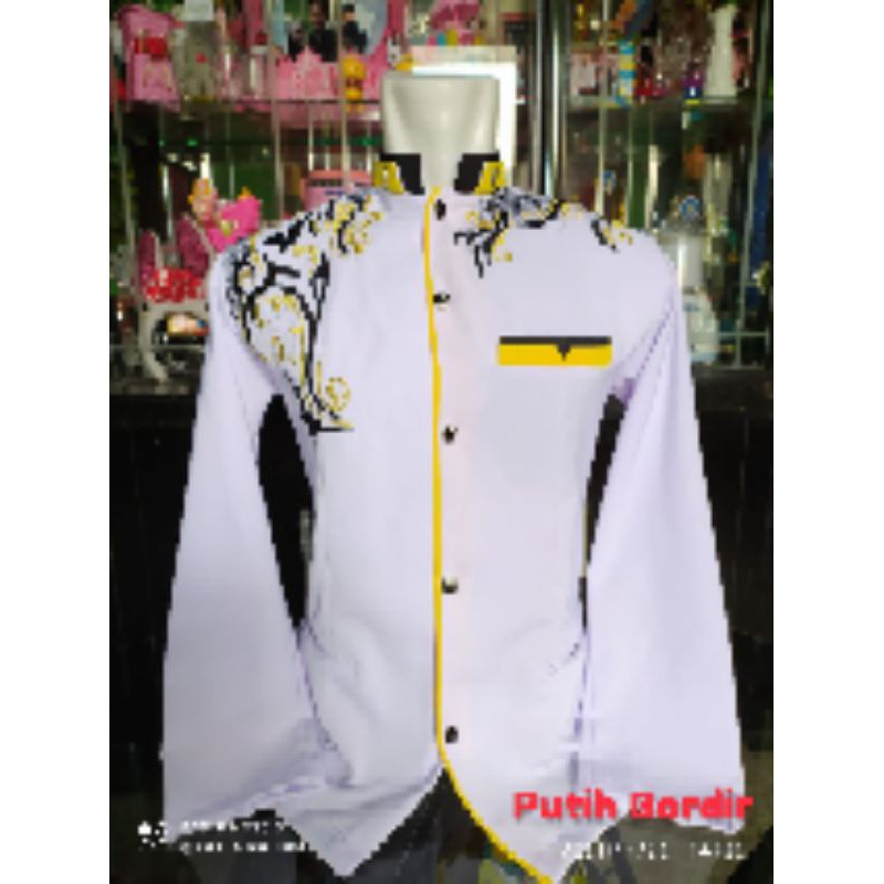 Baju koko putih Bordir | Jasko putih Bordir | Jas koko dewasa | Koko Pria dewasa | Jasko | Jas koko