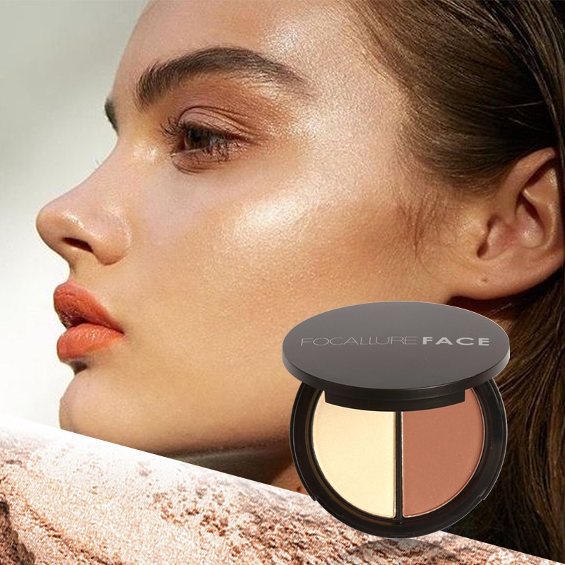 FOCALLURE Highlight &amp; Contour Powder Palette Untuk Wajah FA05