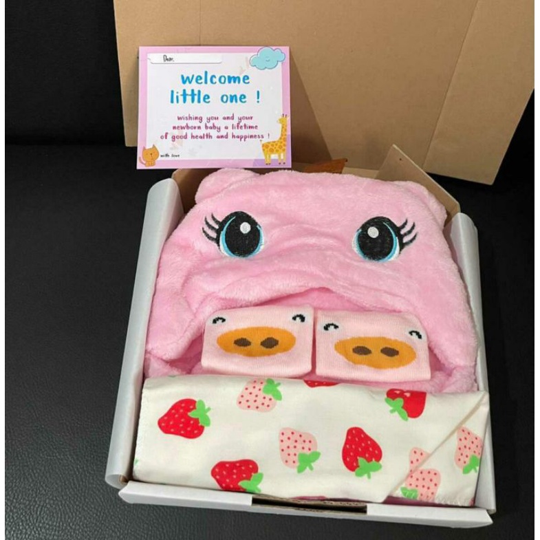 Hampers baby newborn | Kado bayi | Hadiah lahiran | Hampers selimut bayi | Hampers bayi cewe | Hampers bayi cowo-Selimut 2 - Pink
