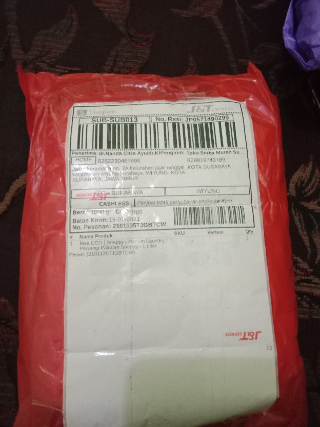 Bisa Cod | Snappy - Parfum Laundry / Pewangi Pakaian Snappy - 1 Liter