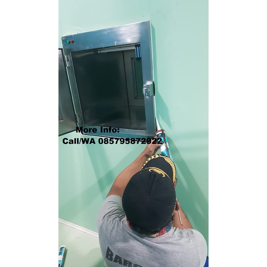 Pass Box Stainless Steel Interlock Door + Lampu UV P100xL50xT100cm