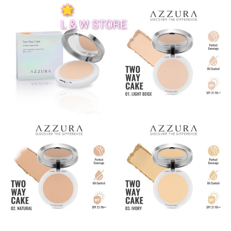 AZZURA TWO WAY CAKE BEDAK FOUNDATION SPF 21 PA++