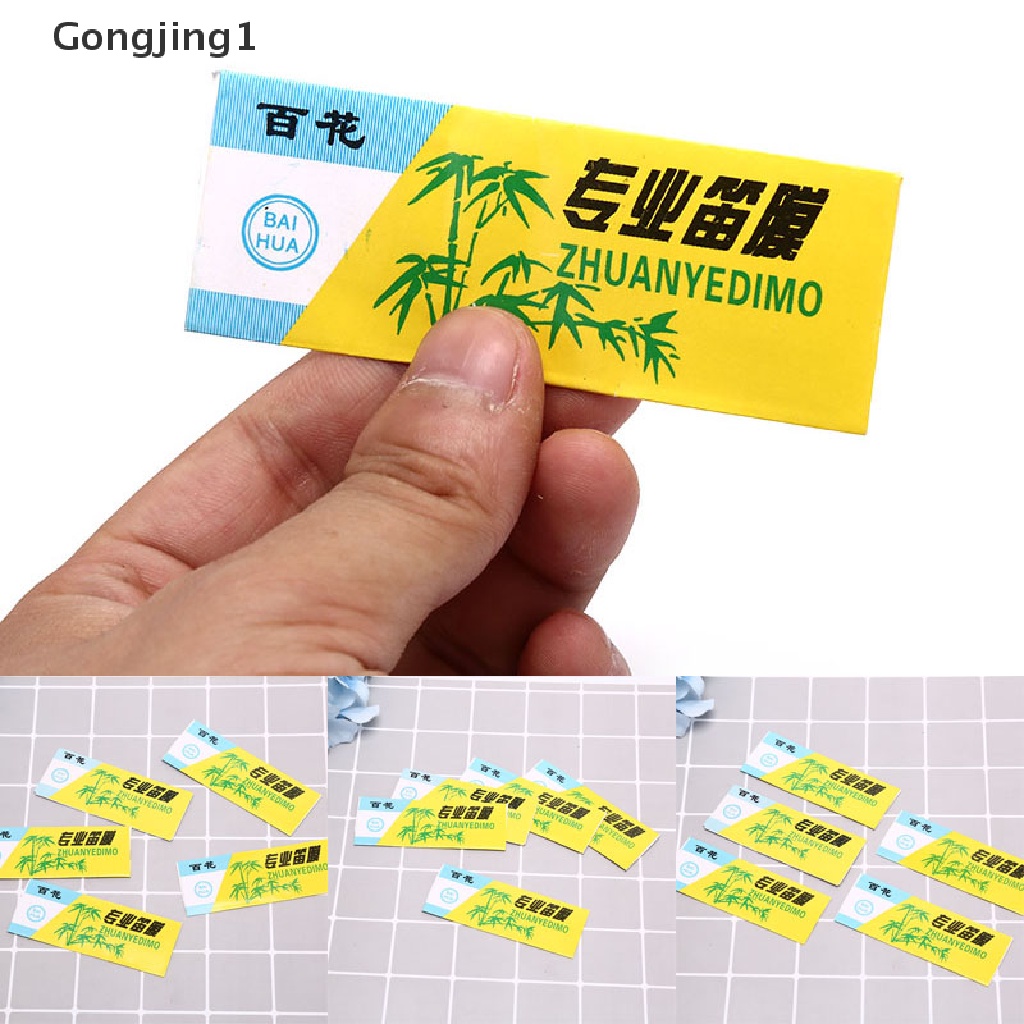Gongjing1 5pcs Dimo Membran Bambu Alami Diafragma Dizi Metal Flauta