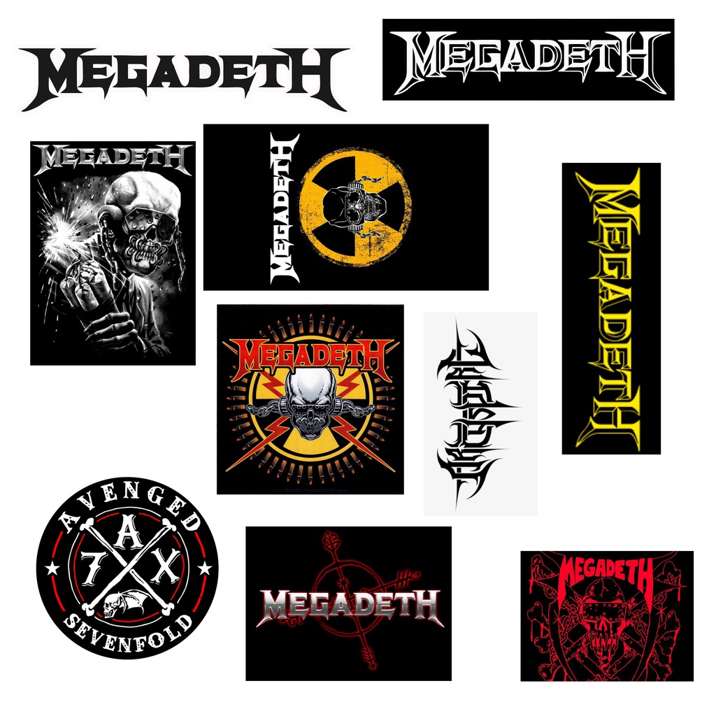 

Stiker Sticker Brand Paket isi 10 pcs Megadeth Distro Graftac waterproof berkualitas racing striping decal herex kekinian Aesthetic pop art grafiti motor helm koper dinding kulkas