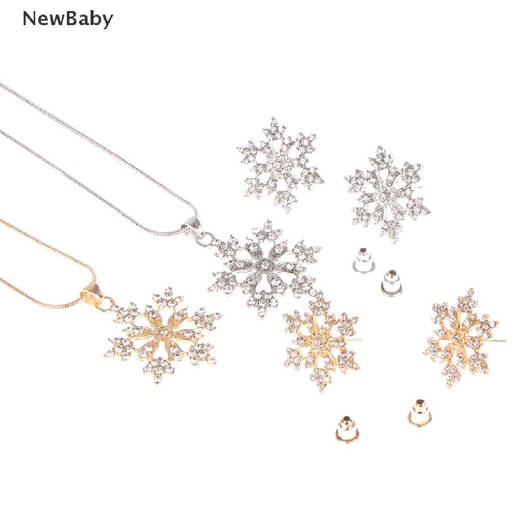 3pcs / Set Kalung Anting Desain Snowflake Untuk Hadiah Valentine