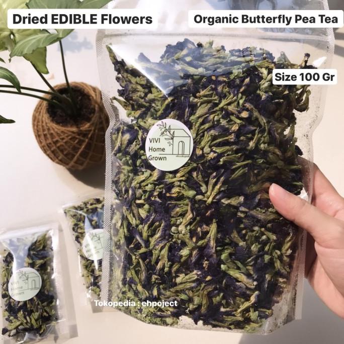 

[ COD ] Dried EDIBLE FLOWER Organik Butterfly Pea Tea 100Gr Teh Bunga Telang DISKON Kode 443