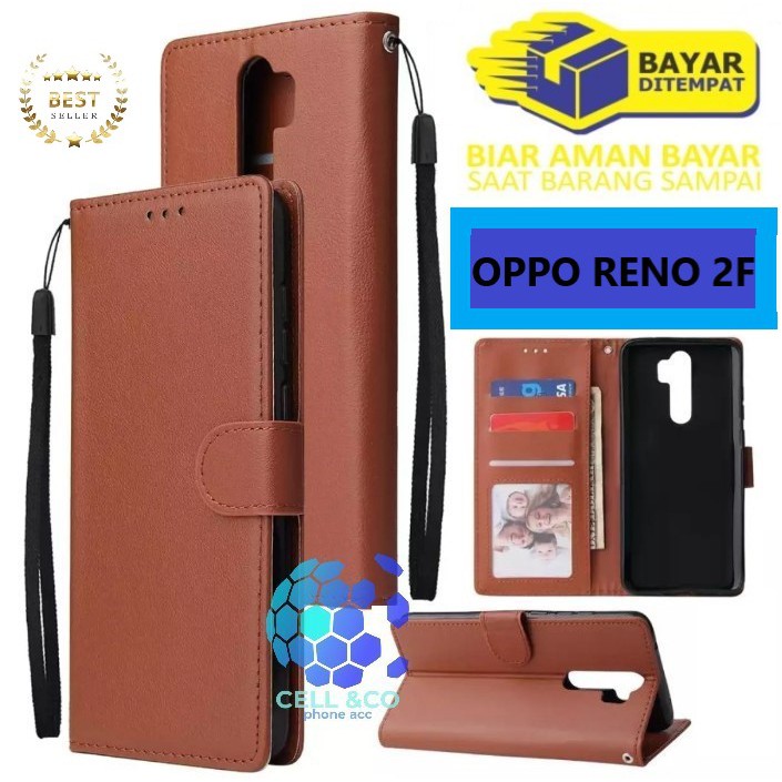 Flip cover OPPO RENO 2F Flip case buka tutup kesing hp casing flip case leather wallet