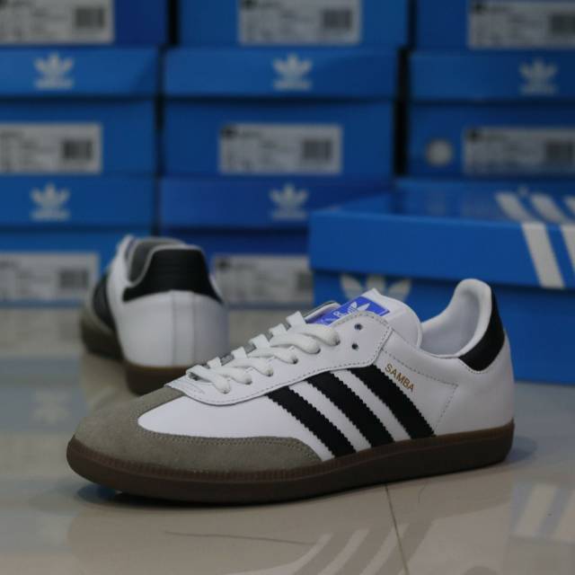 SEPATU ADIDAS SAMBA OG WHITE BLACK ORIGINAL INDONESIA