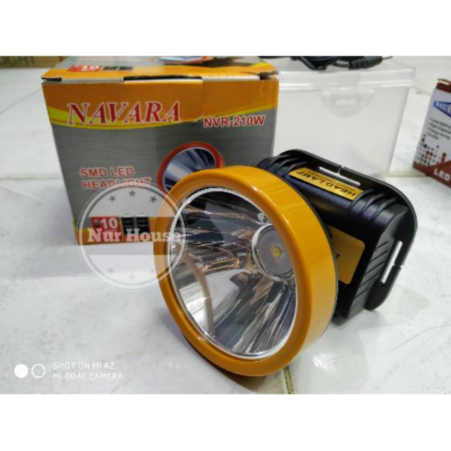 senter kepala led 10 watt navara 210w charger senter kepala cas double baterai