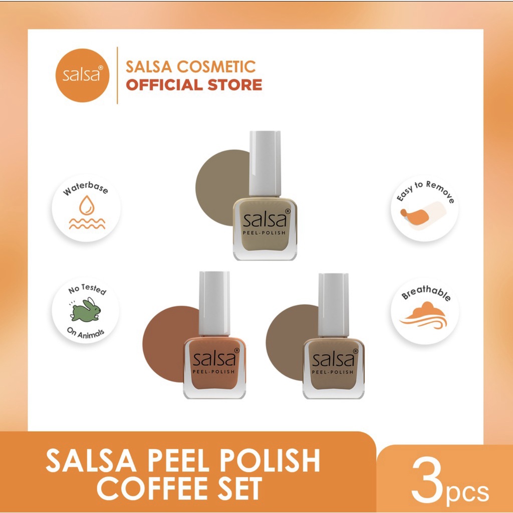 SALSA Peel Polish - Kutek Peel Off Lupas Breathable Hijab Friendly isi 3 / kuteks halal BPOM