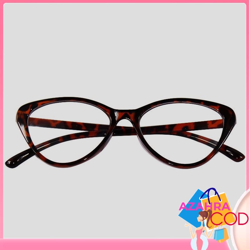 AZAHRA Kacamata Korea Wanita Kacamata Anti Radiasi Wanita Fashion Cat Eye retro flat Eyeglasses