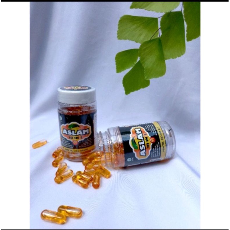 Kapsul Habbatussauda ASLAM 10 in 1 isi 60 kaps/Kapsul Multikhasiat 10 Bahan Herbal Dalam 1 Kapsul