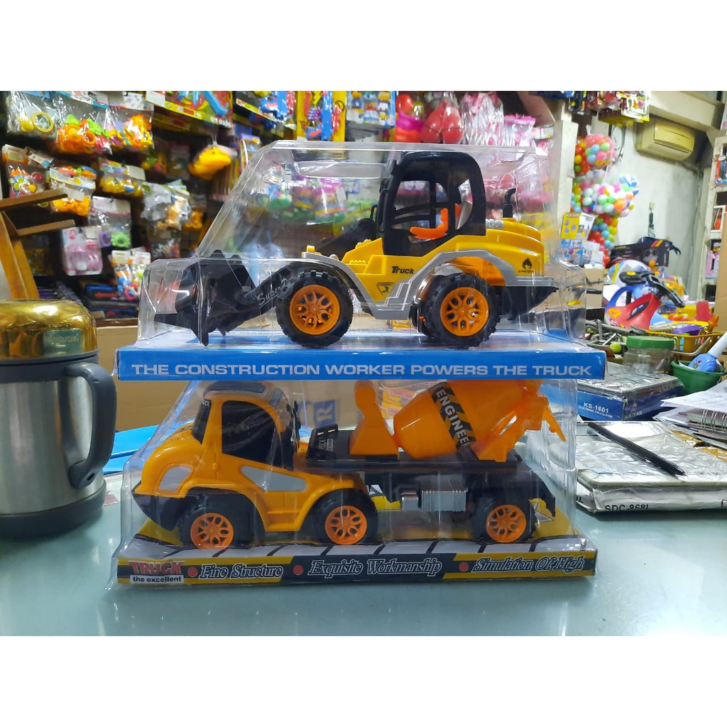 Mainan anak beko truk konstruksi mika construction truck molen traktor box