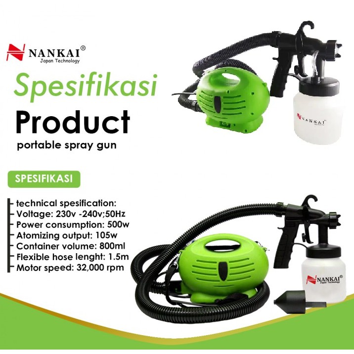 NANKAI Portable Spray gun Elektrik Bisa Untuk Penyemprot Disinfektan Paint Gun Elektrik Portable