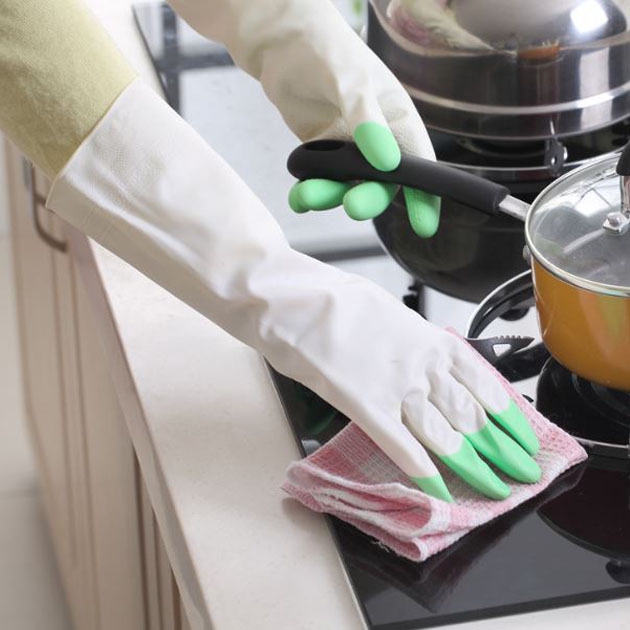 OILA sarung tangan karet latex housekeeping cleaning laundry gloves khg006(4E4)
